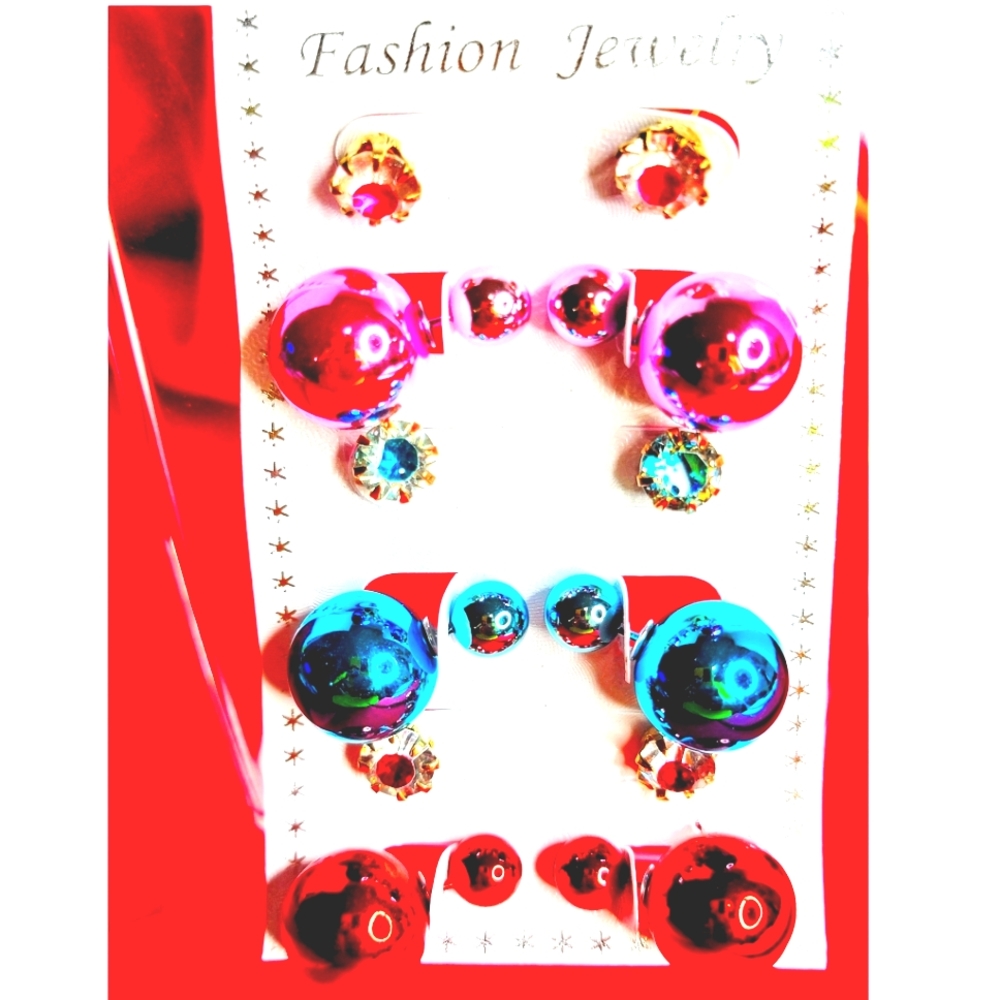 261C98 New Fashion Jewelry 6 Pairs Xmas Earrings